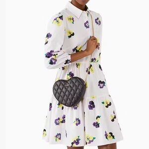 LIKE NEW, KATE SPADE LEATHER LOVE SHACK BLK QUILTED HEART BAG